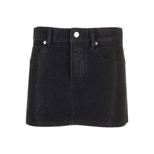 Alexander Wang Embellished Denim Mini Skirt