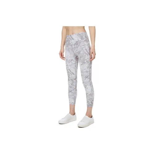 Lululemon Wunder Under Athletic Trousers Women's Washable Marble Alps Silver Screen