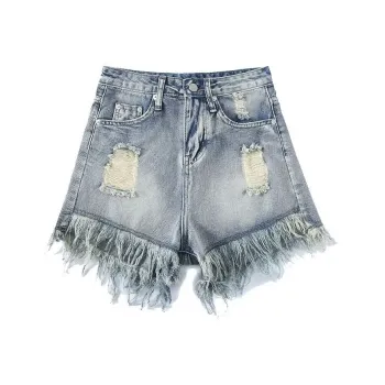 LESS BEARS Denim Shorts Unisex Blue
