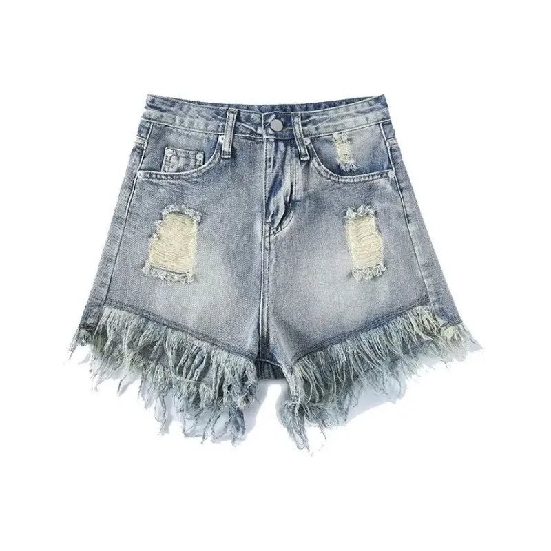 LESS BEARS Denim Shorts Unisex Blue-0