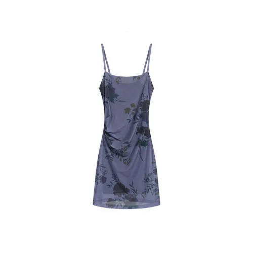SNZX Slip Dresses Women's Purple Cropped