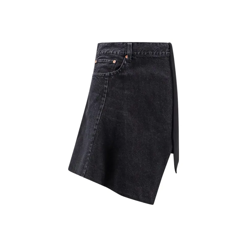 Sacai Asymmetrical Mini Denim Skirt-0
