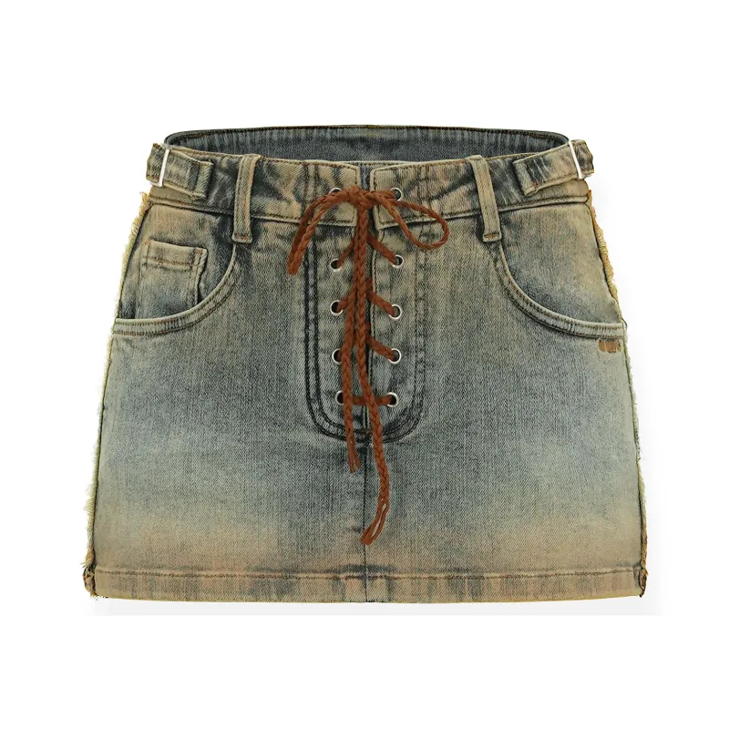 NAWS Denim Short Skirts Women's Royal Blue-0