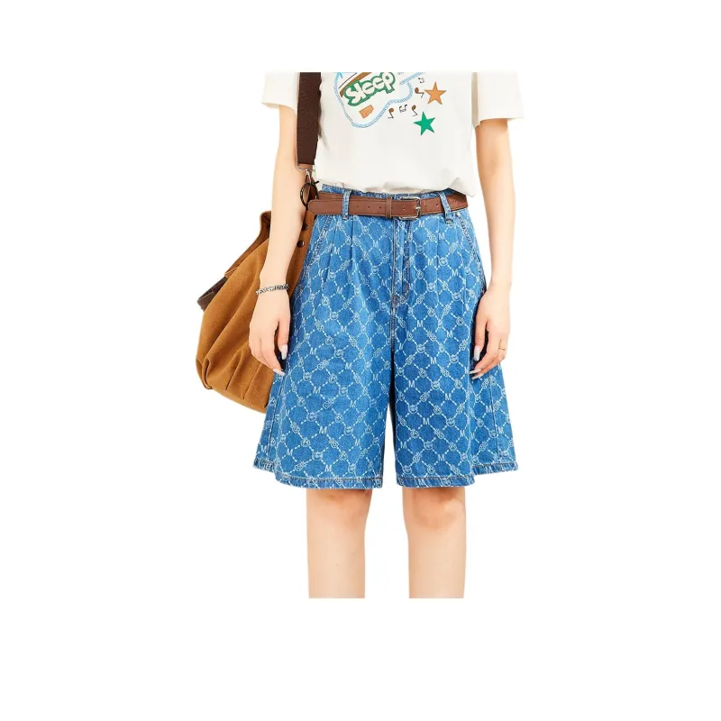 MUGUOGUOMU Denim Shorts Women's Denim Blue-0