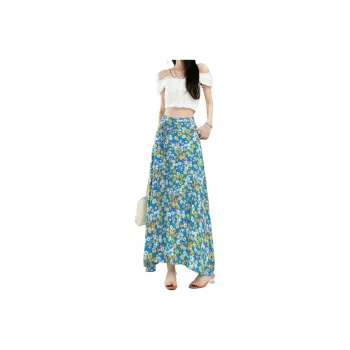 FOREVER 21 Casual Long Skirt Women's Blue