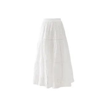 OROI Casual Long Skirts Women's White