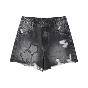 ANDREA MARTIN Denim Shorts Women's Black