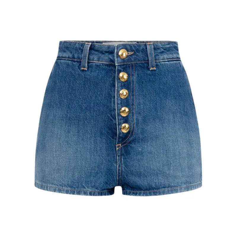Elisabetta Franchi Visible Buttoned Denim Shorts-0