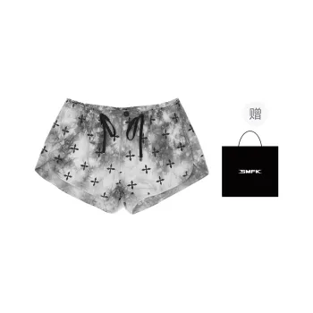 SMFK SS25 Cargo Shorts Women's Black White Tie Dye