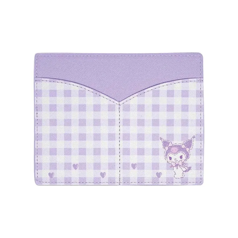 Sanrio Plaid Design Card Holder Women's Purple-1