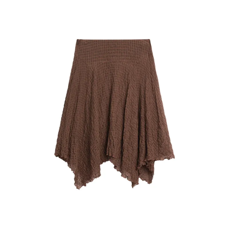 Massimo Dutti Casual Long Skirt Women's Brown-0