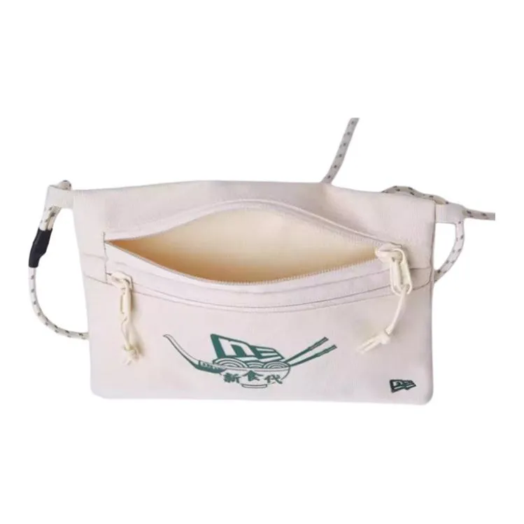 New Era Fabric Crossbody Bag, Shoulder Bag Unisex Beige-2