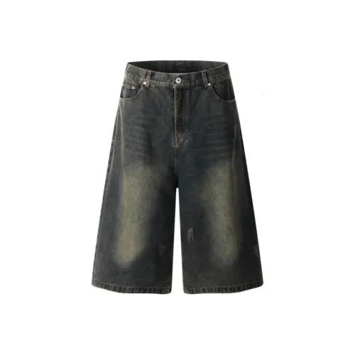TH FABRICATE Denim Shorts Unisex Dark Gray