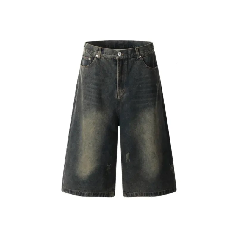 TH FABRICATE Denim Shorts Unisex Dark Gray-0
