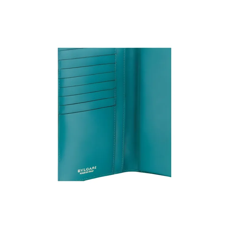 BVLGARI Serpenti Forever Calfskin Wallet Women's Light Green-3