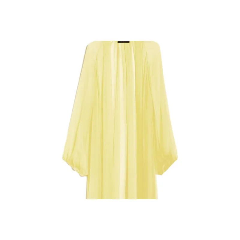 MaxMara Medicea Collection Spolverino In Chiffon Di Seta Coat Women's Yellow-3