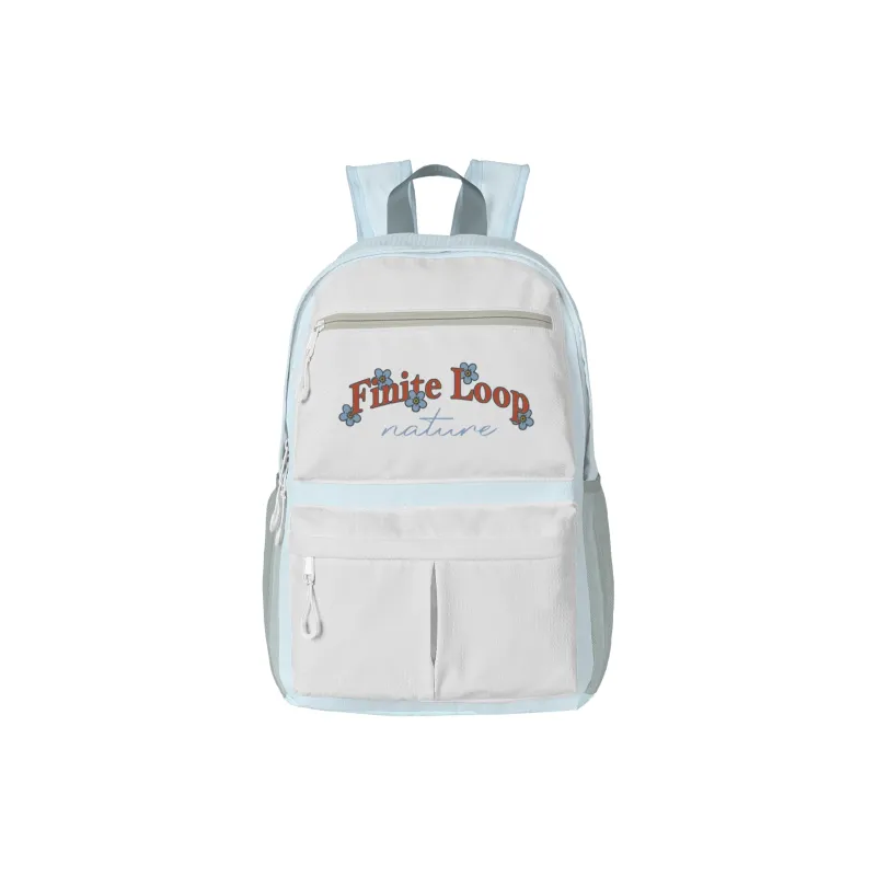FINITE LOOP Eco Friendly Fabric Backpack Large Size Unisex Gray-10