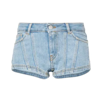 Mugler Low-rise Denim Mini Shorts