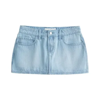 Hollister Denim Short Skirts Women's Light Blue