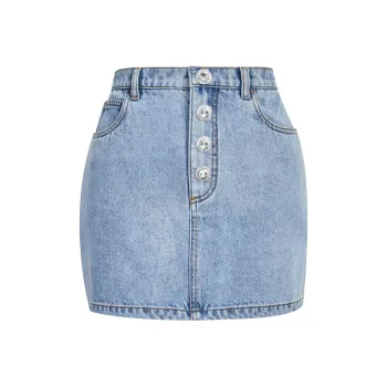ANN ANDELMAN Denim Short Skirts Women's Blue