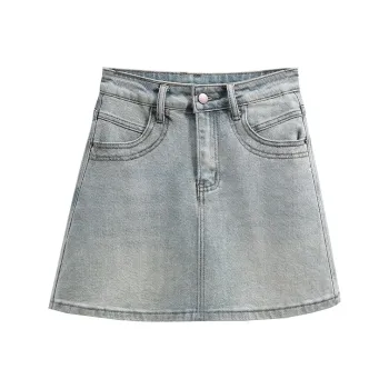 Cypress House Denim Short Skirts Women's Light Blue