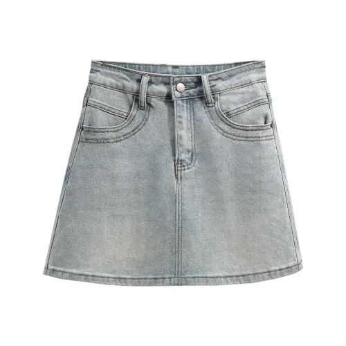 Cypress House Denim Short Skirts Women's Light Blue