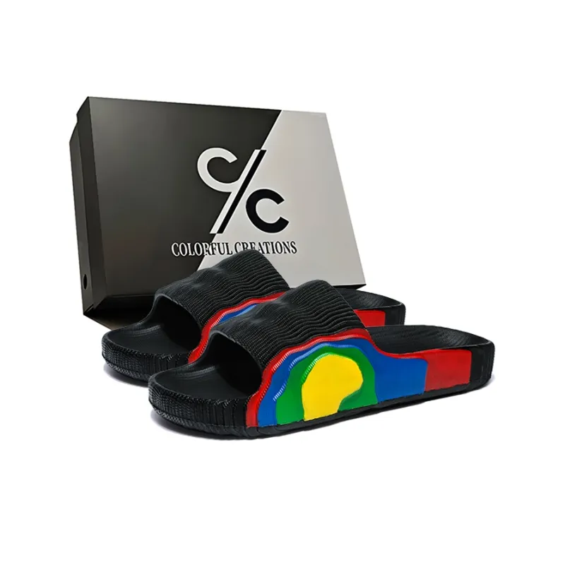 Colorful Creations Quiet Slip Resistant Odor Resistant Abrasion Resistant Slide Slippers Unisex Box-4
