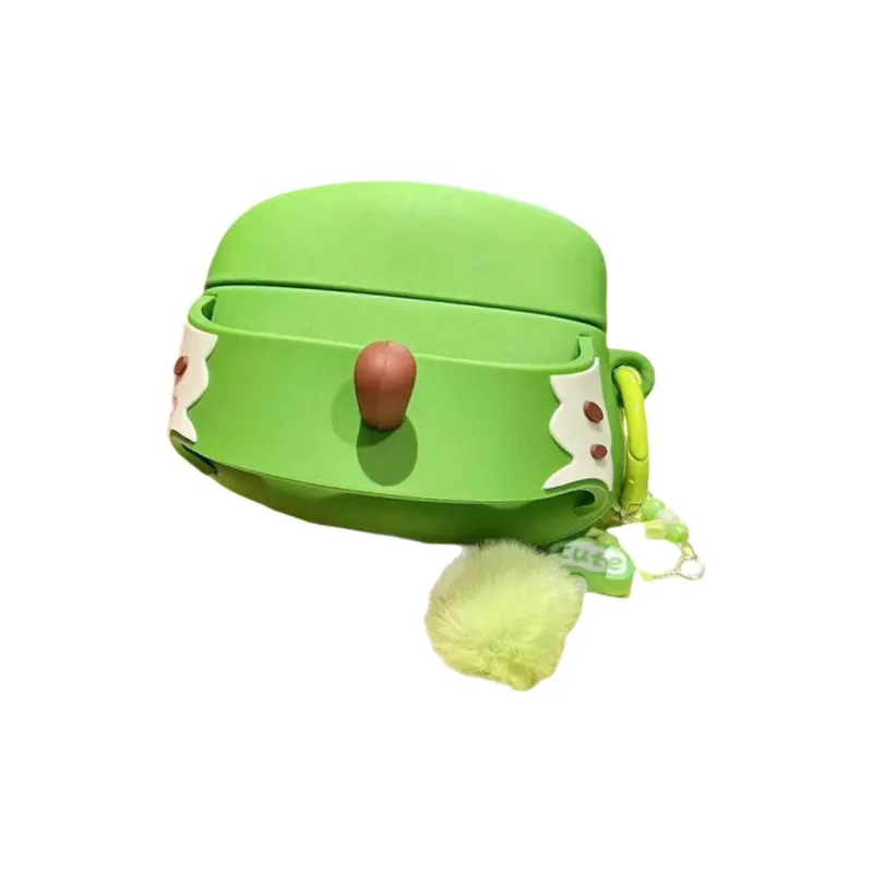Wei Xin Apple AirPods 4/2/3/4th Generation/AirPods Pro/Pro 2 TPU Green And Red Apple Core Slippers Headphone Cases-3
