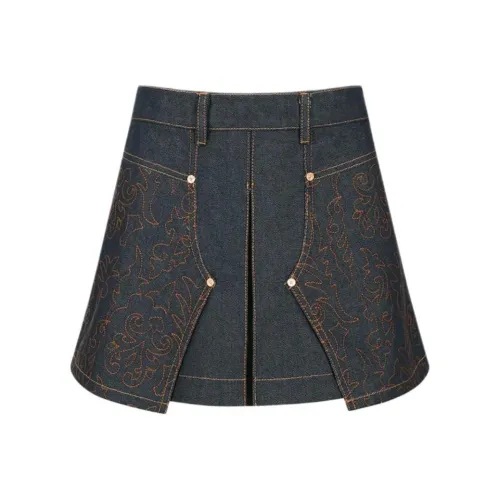 ANDERSSON BELL Embroidered panel Pleated Mini Skirt