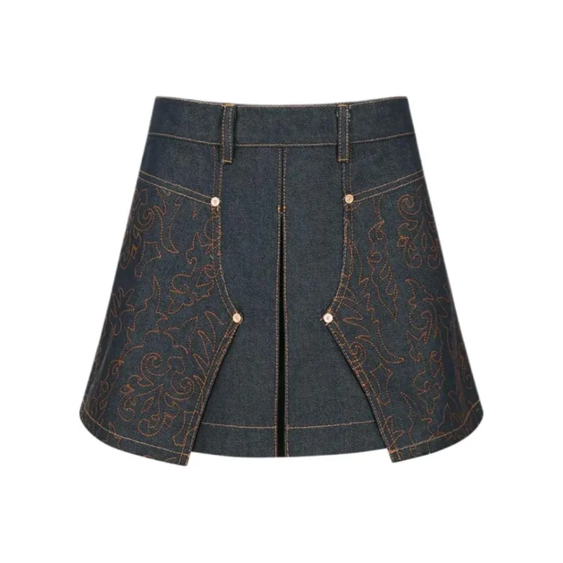 ANDERSSON BELL Embroidered panel Pleated Mini Skirt-0