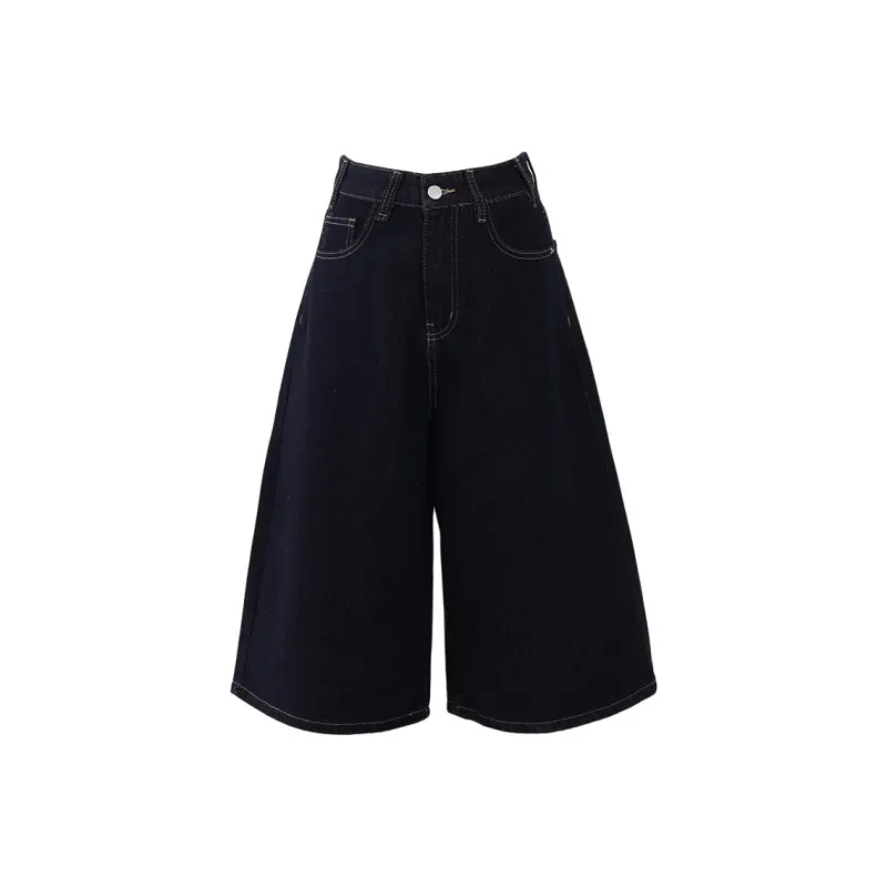 Wen Shan Denim Shorts Women's Dark Blue-0