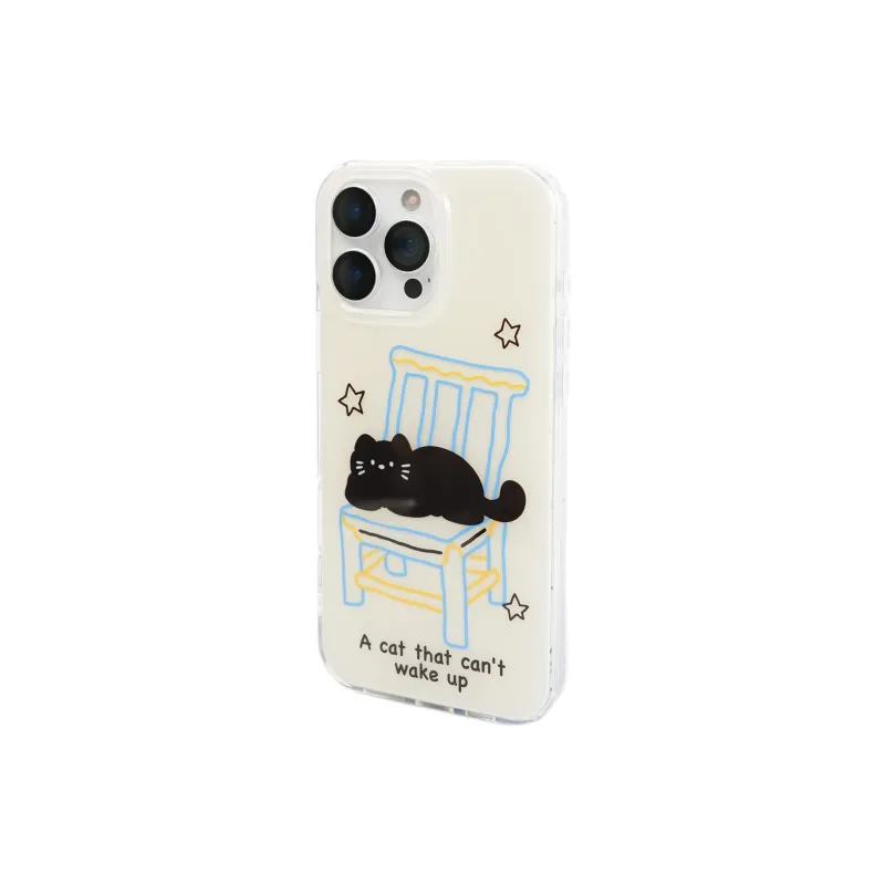 Wei Xin Acrylic Material Chair Black Cat Phone Cases Compatible With IPhone 16/15 Pro Max/Apple 13/14 Pro/Max-2