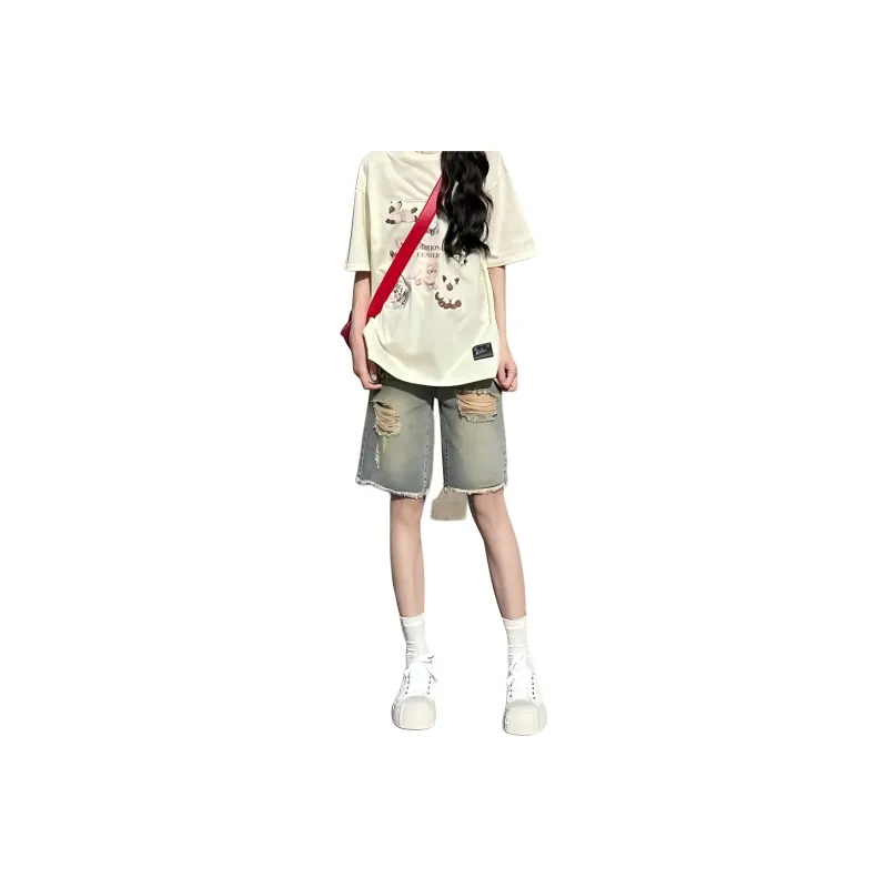 LCEVHZ'S Denim Shorts Women's Blue-0