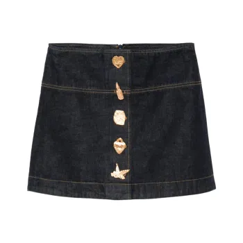 Zimmermann Crush Denim Mini Skirt