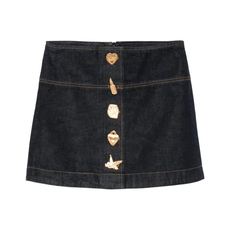 Zimmermann Crush Denim Mini Skirt-0
