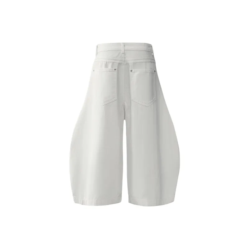 Wen Shan Denim Shorts Women's White-1