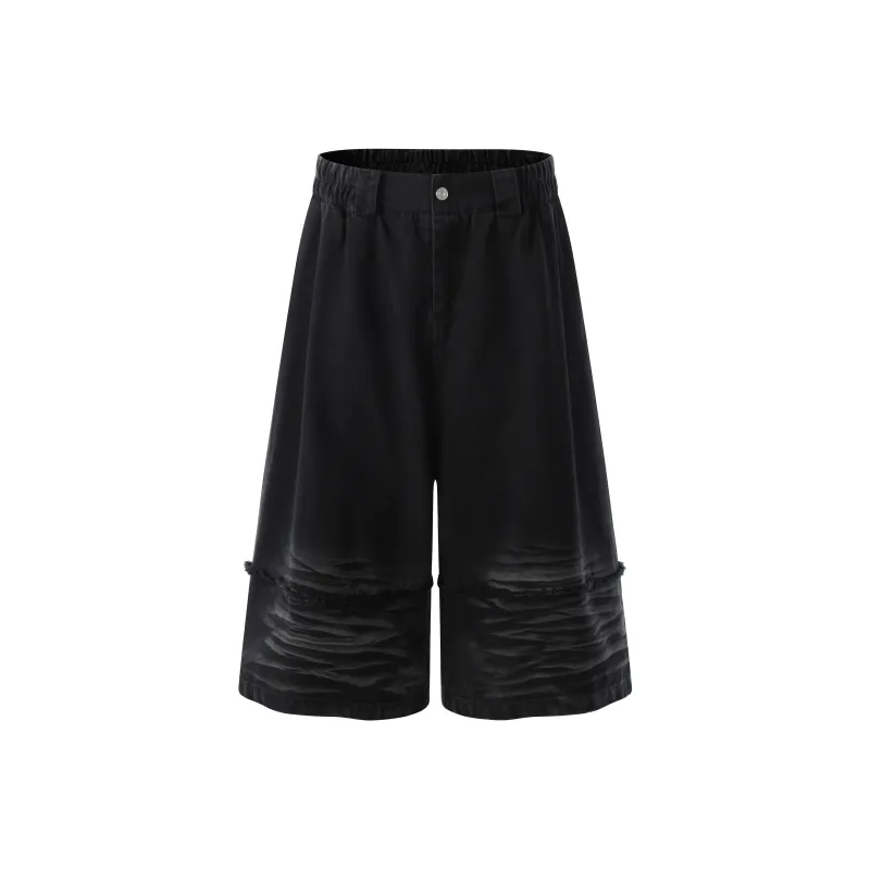 VINMUK Denim Shorts Unisex Black-0
