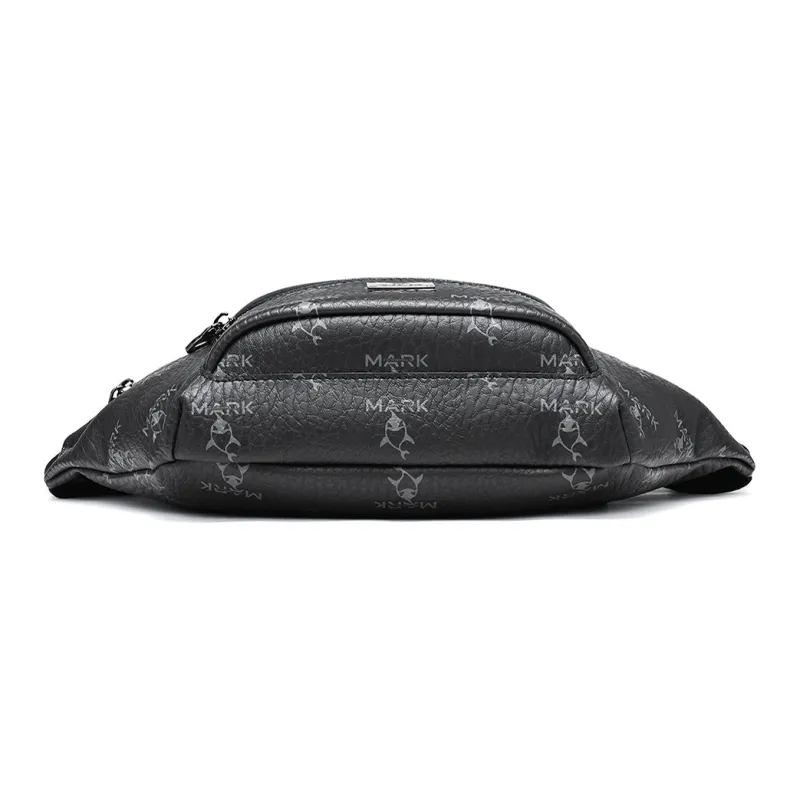 FAIRWHALE PVC Sling Bag, Fanny Pack Unisex Black-3