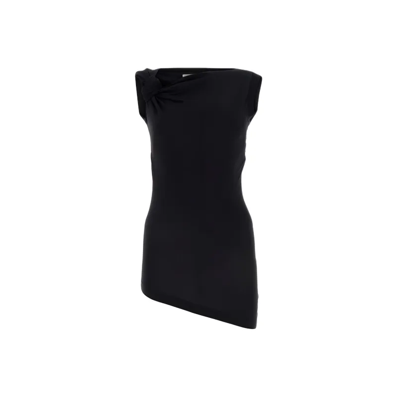 Alexander McQueen Knot-Detailed Asymmetric-Hem Top-0