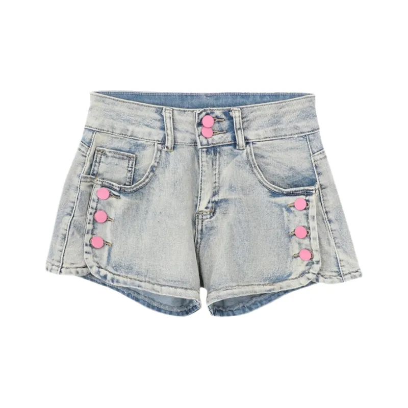 ABBY GODDESS Denim Shorts Women's Blue-0