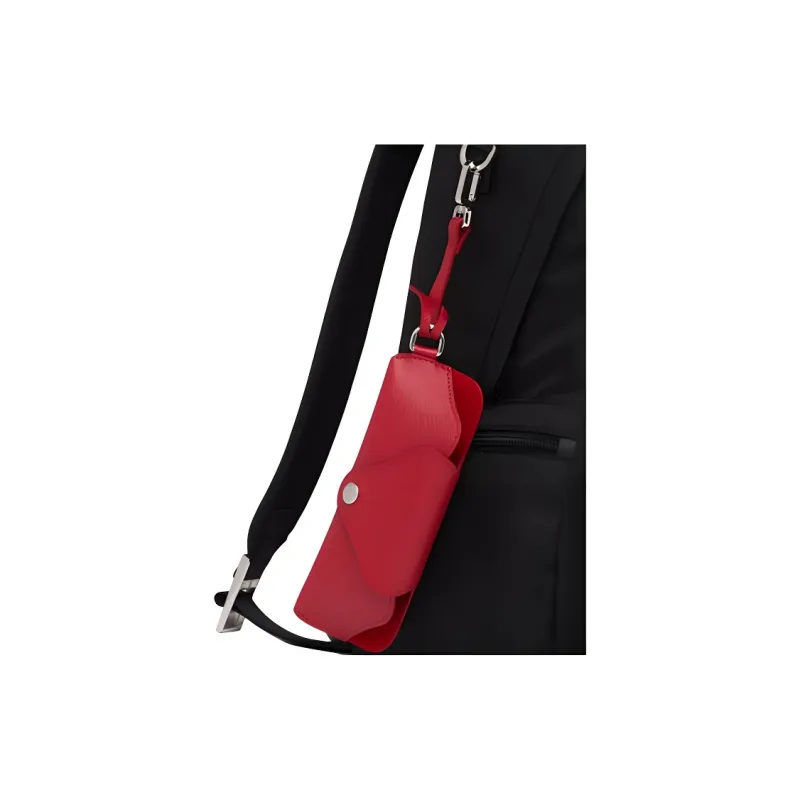 PRADA Saffiano Leather Clutch Unisex Red-2
