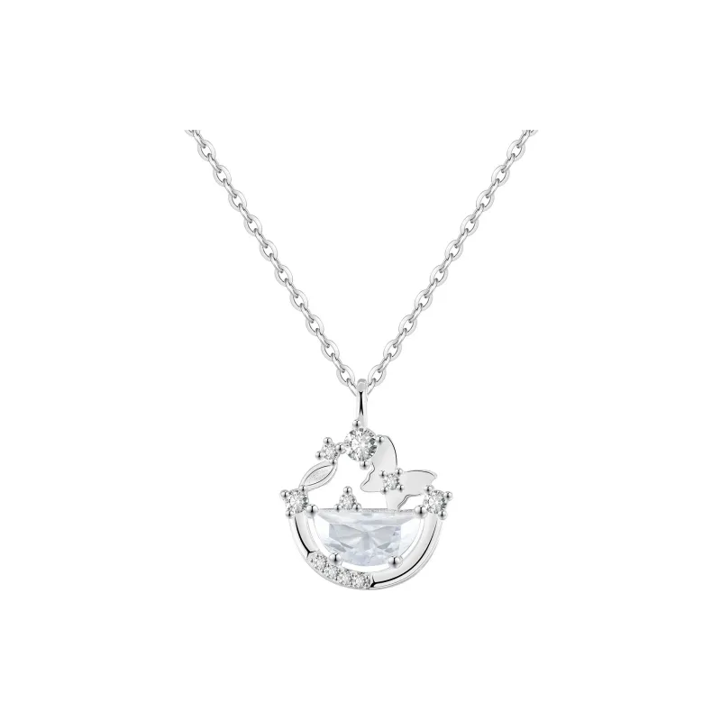 Happy Tide S999 Fine Silver Necklaces Women's-0