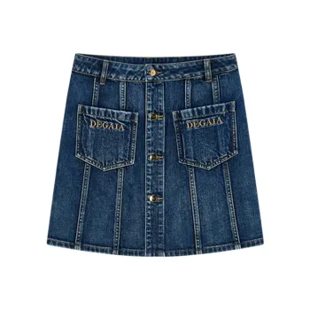 DEGAIA Denim Short Skirts Women's Dark Denim Blue