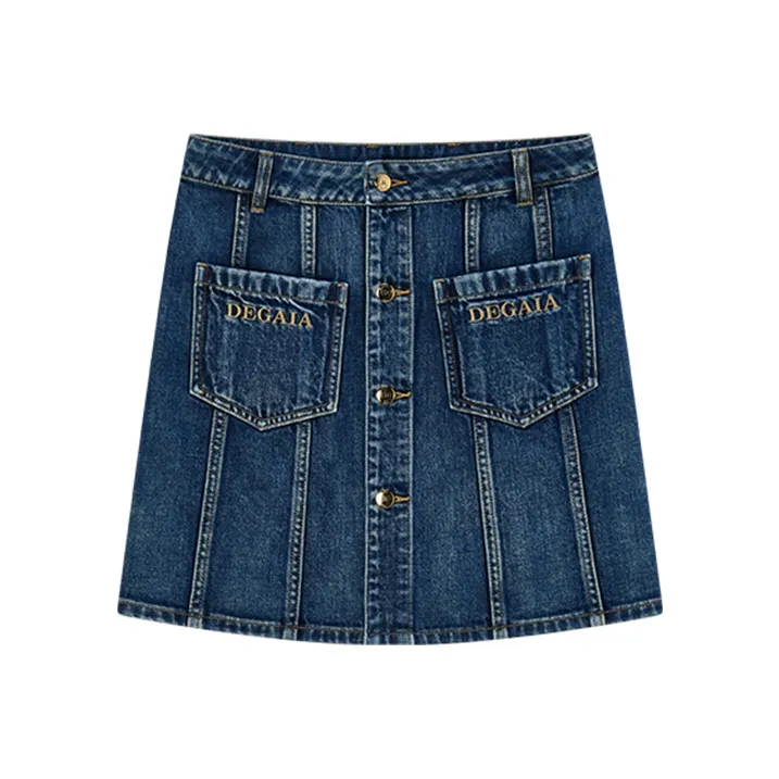 DEGAIA Denim Short Skirts Women's Dark Denim Blue-0