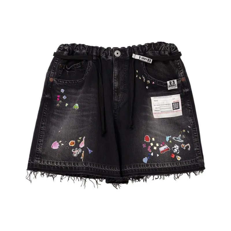 Maison Mihara Yasuhiro SS25 Denim Shorts Women's Black-0