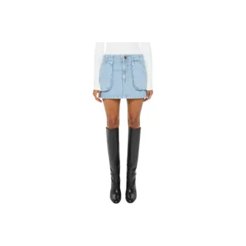 MOTHER The Accordion Fun Dip Mini Denim Skirt