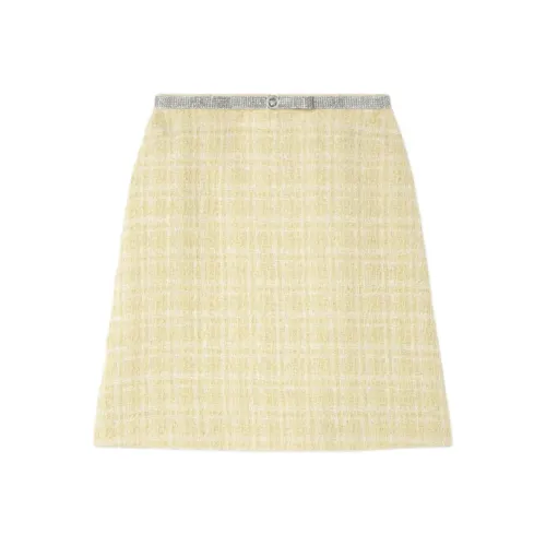 VERSACE Crystal embellished Tweed A line Mini Skirt