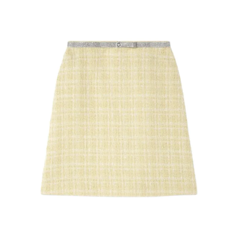 VERSACE Crystal embellished Tweed Mini Skirt-0