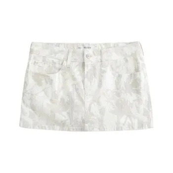 Hollister Denim Short Skirts Women's White