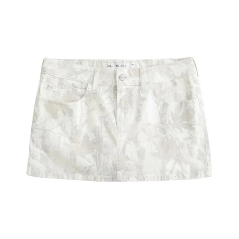 Hollister Denim Short Skirts Women's White-0